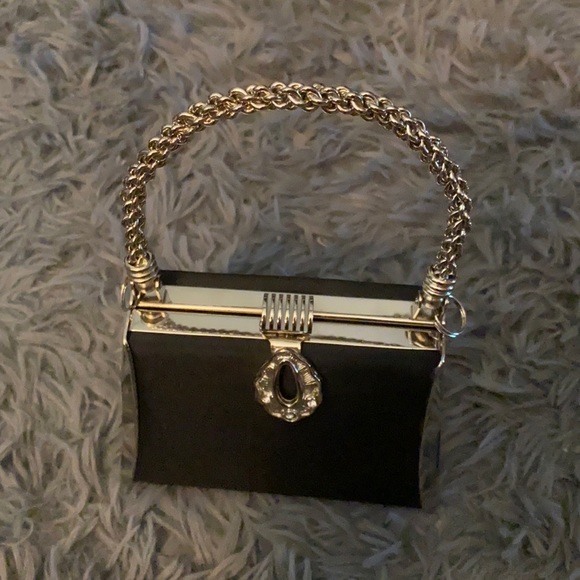 Zaraz handmade black and silver evening handbag - Picture 2 of 11